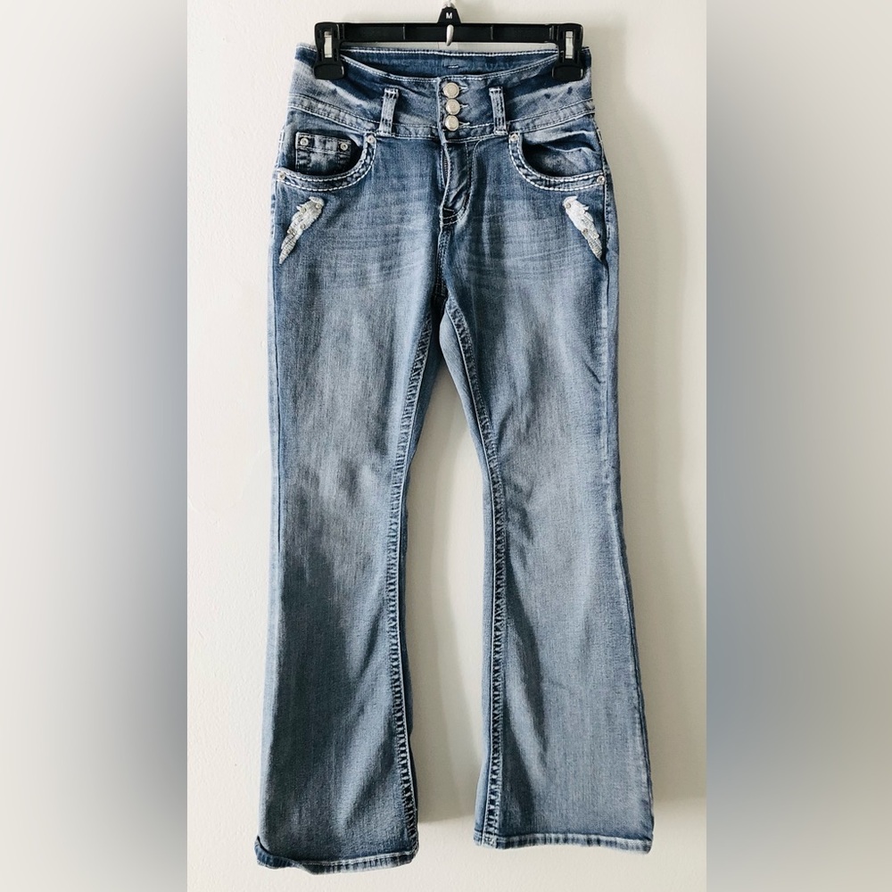 Sky Embroidered Wing Jeans 5/6 - Picture 4 of 5